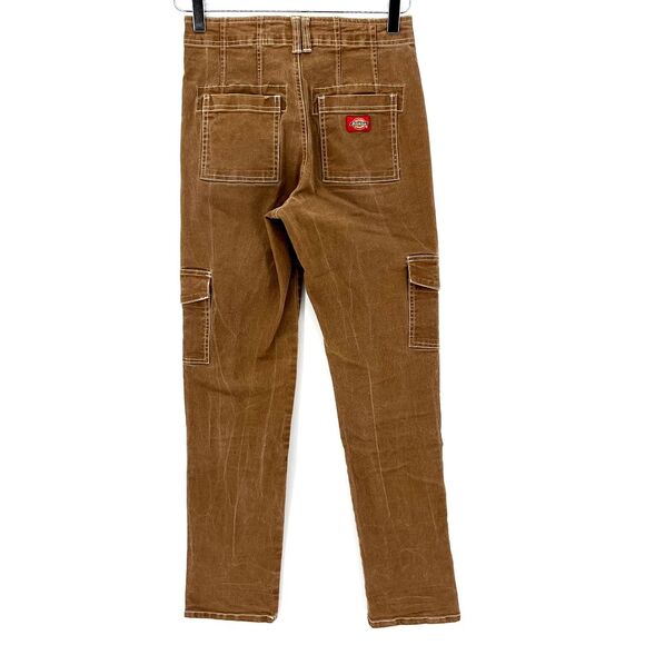 Dickies Cargo Pants Size 1/25 Canvas Workwear Y2K Skater Grunge Tan Brown Womens - Picture 5 of 12